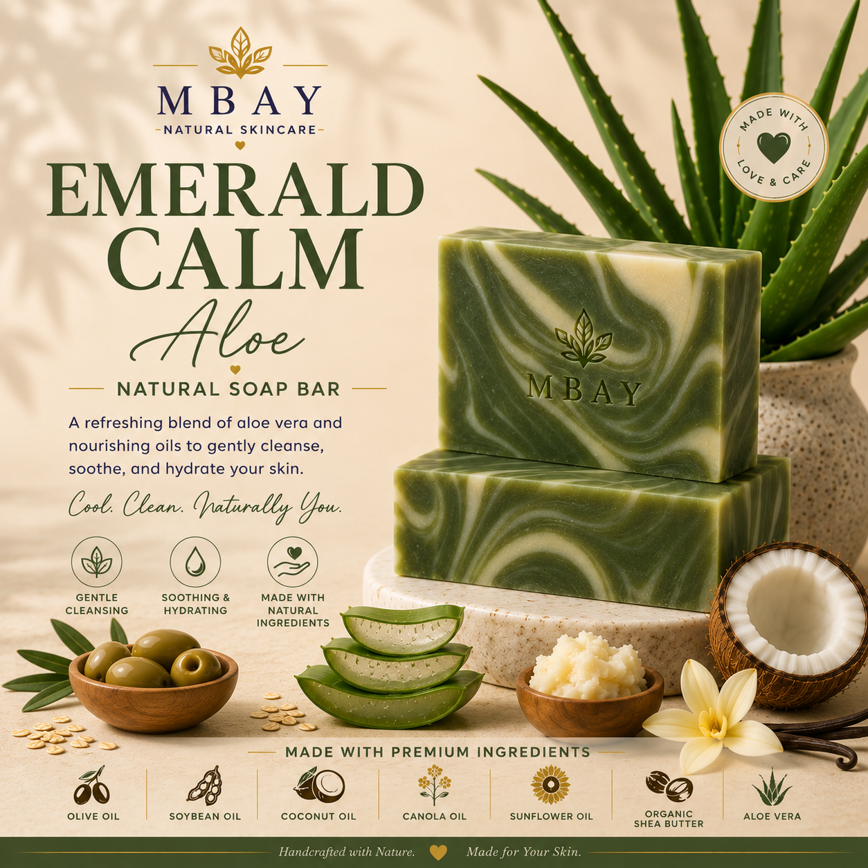 Emerald Calm Aloe Soap